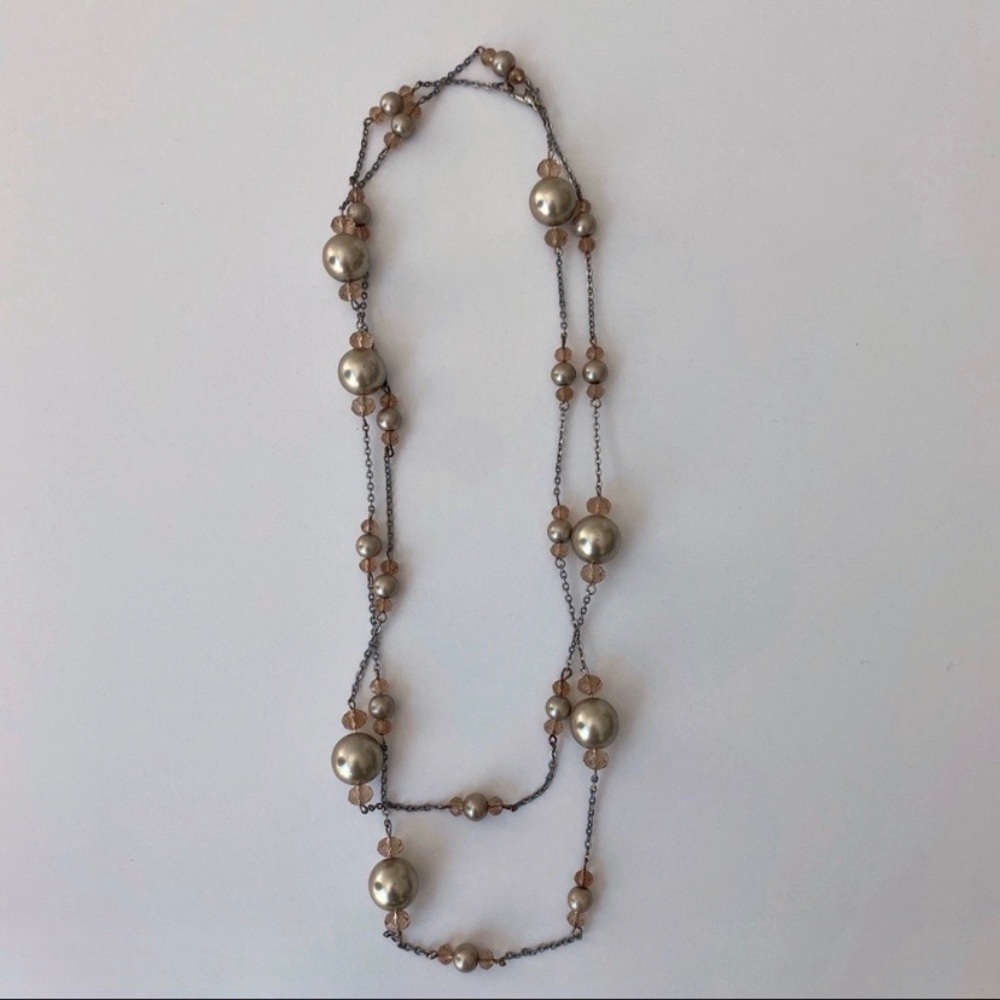 Aldo Pearl and Crystal Bead Necklace
